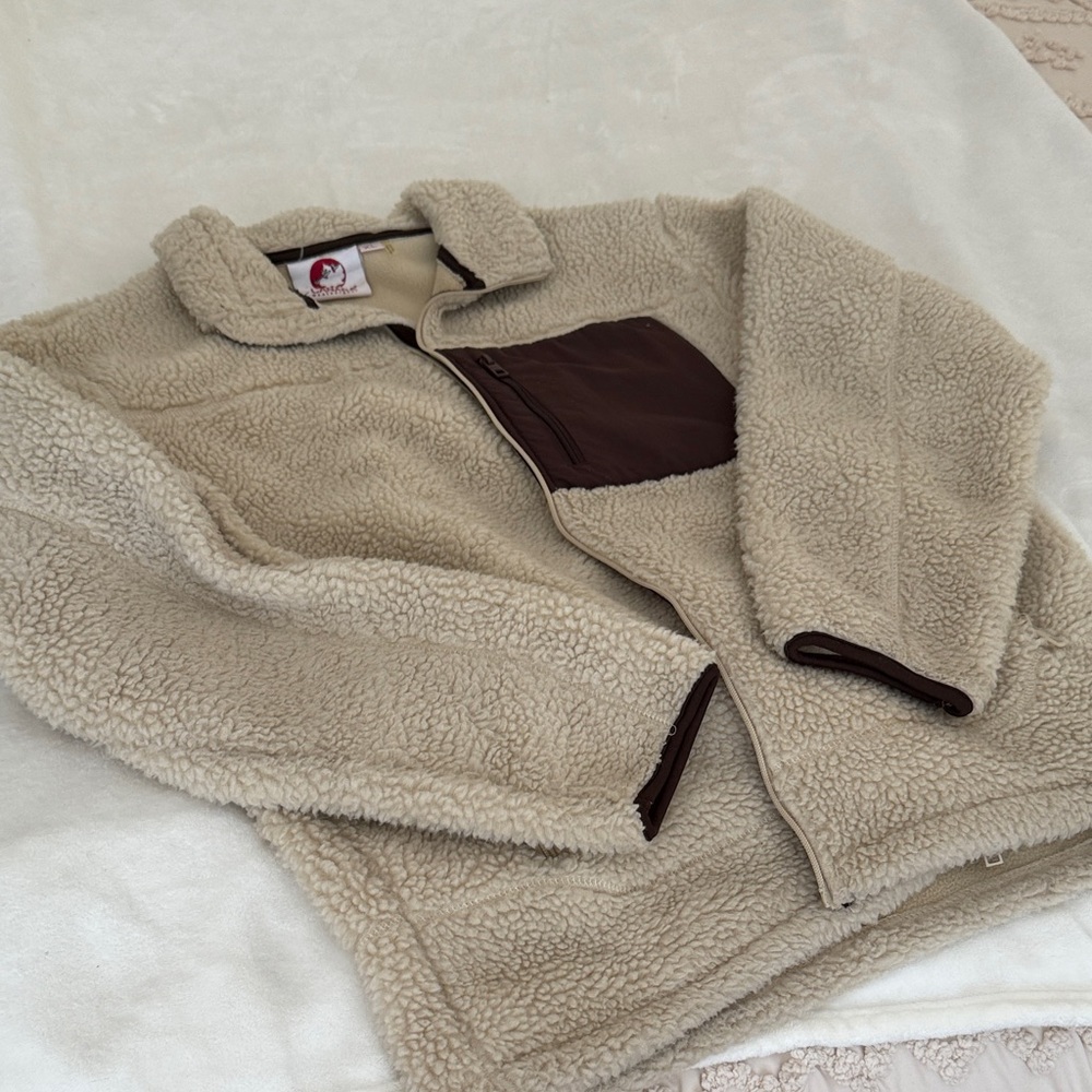 Men's Beige Sherpa Fleece Jacket